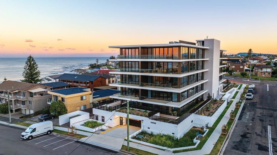 Contemporary coastal apartment building